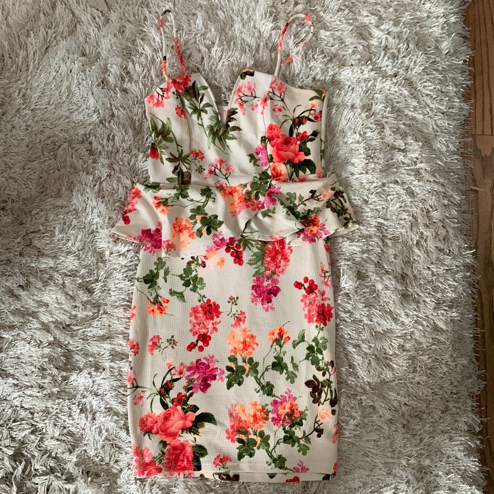 Floral Peplum Dress. Charlotte Russe size Large